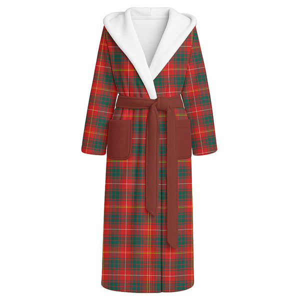 Bruce Modern Clan Badge Tartan Flannel Hooded Bathrobe