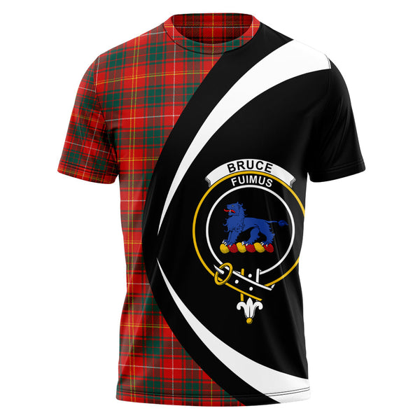 Bruce Modern Clan Badge Tartan T-Shirt Circle Style Personalized
