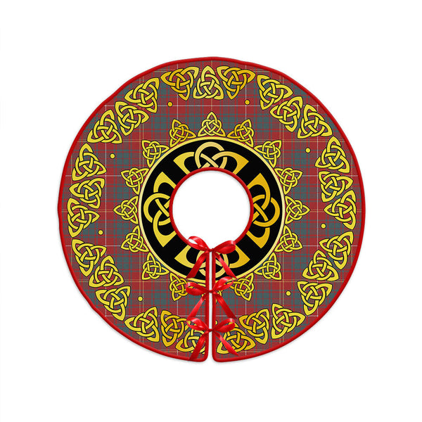 Bruce Weathered Clan Badge Tartan Christmas Tree Skirt Golden Celtic Heritage