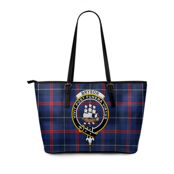 Bryson Modern Clan Badge Tartan Leather Tote Bag