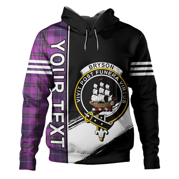 Bryson Weathered Clan Badge Tartan Hoodie Quarter Style Personalized