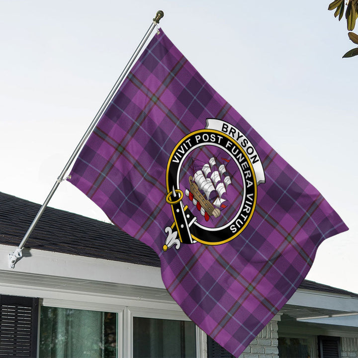 Bryson Weathered Clan Badge Tartan House Flag