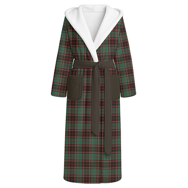 Buchan Ancient Clan Badge Tartan Flannel Hooded Bathrobe