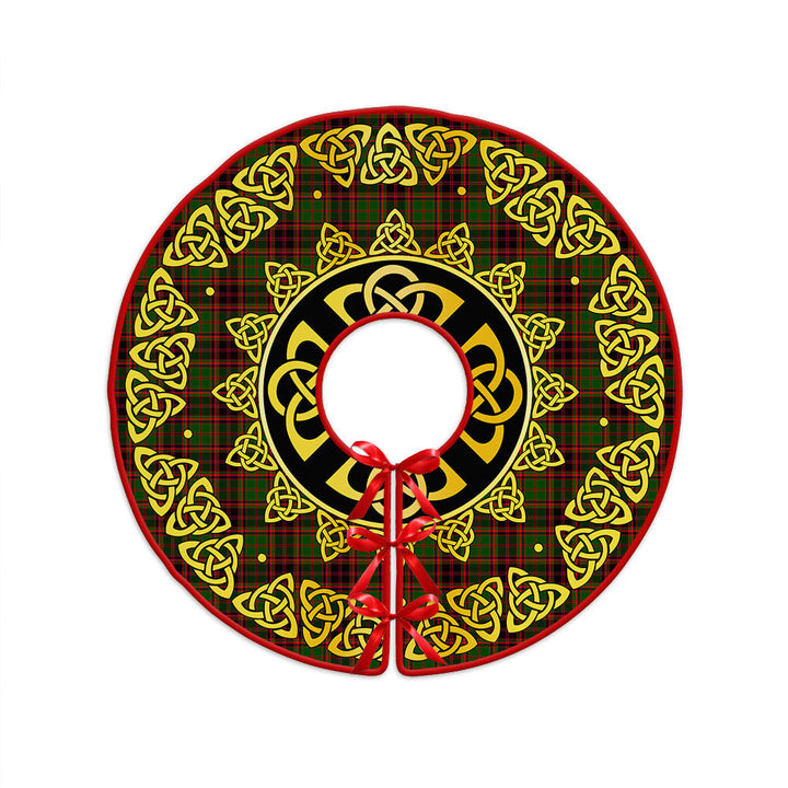 Buchan Modern Clan Badge Tartan Christmas Tree Skirt Golden Celtic Heritage
