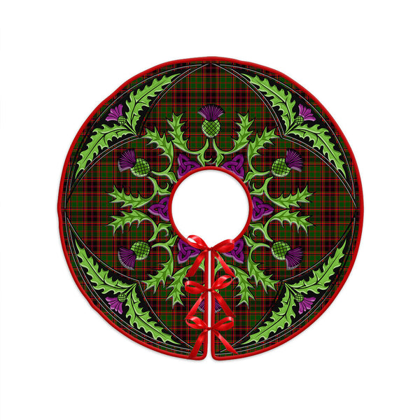 Buchan Modern Clan Badge Tartan Christmas Tree Skirt Scottish Thistle Design