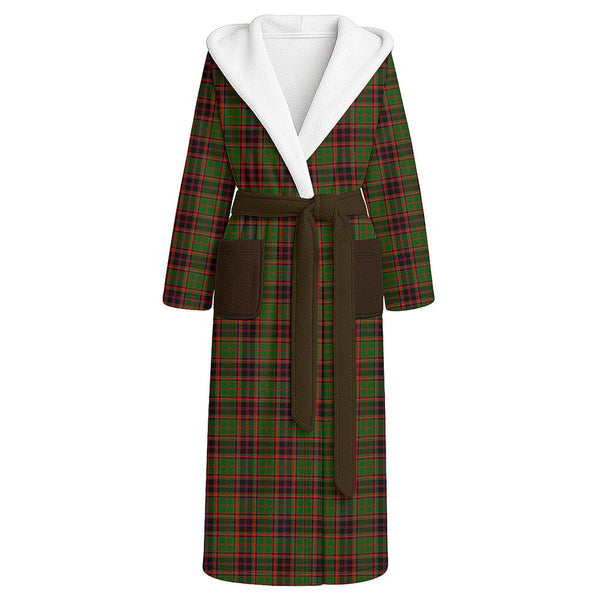 Buchan Modern Clan Badge Tartan Flannel Hooded Bathrobe