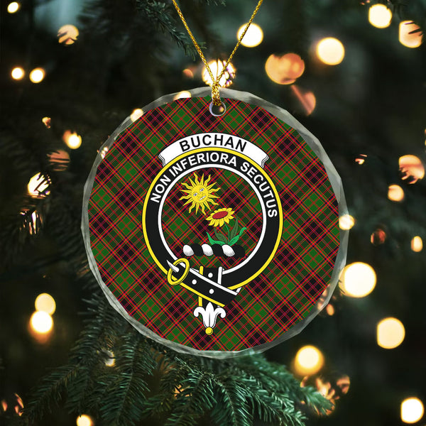 Buchan Modern Clan Badge Tartan Glass Ornament