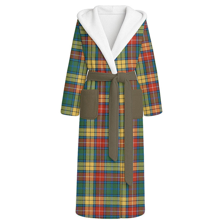 Buchanan Ancient Clan Badge Tartan Flannel Hooded Bathrobe