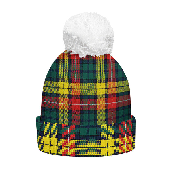 Buchanan Modern Clan Badge Tartan Bobble Beanie Hat