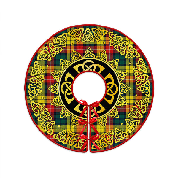 Buchanan Modern Clan Badge Tartan Christmas Tree Skirt Golden Celtic Heritage