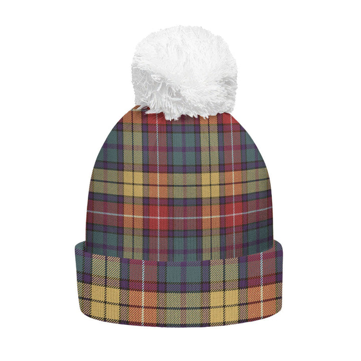Buchanan Weathered Clan Badge Tartan Bobble Beanie Hat