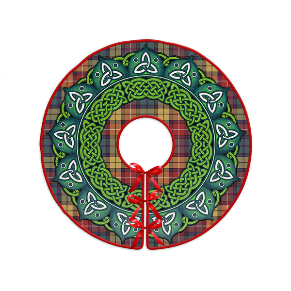 Buchanan Weathered Clan Badge Tartan Christmas Tree Skirt Heritage Holiday Decor