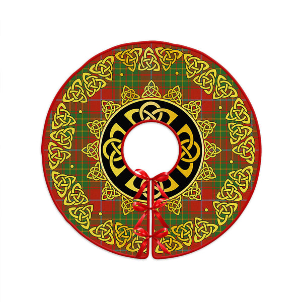 Burnett Ancient Clan Badge Tartan Christmas Tree Skirt Golden Celtic Heritage