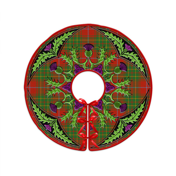 Burnett Ancient Clan Badge Tartan Christmas Tree Skirt Scottish Thistle Design
