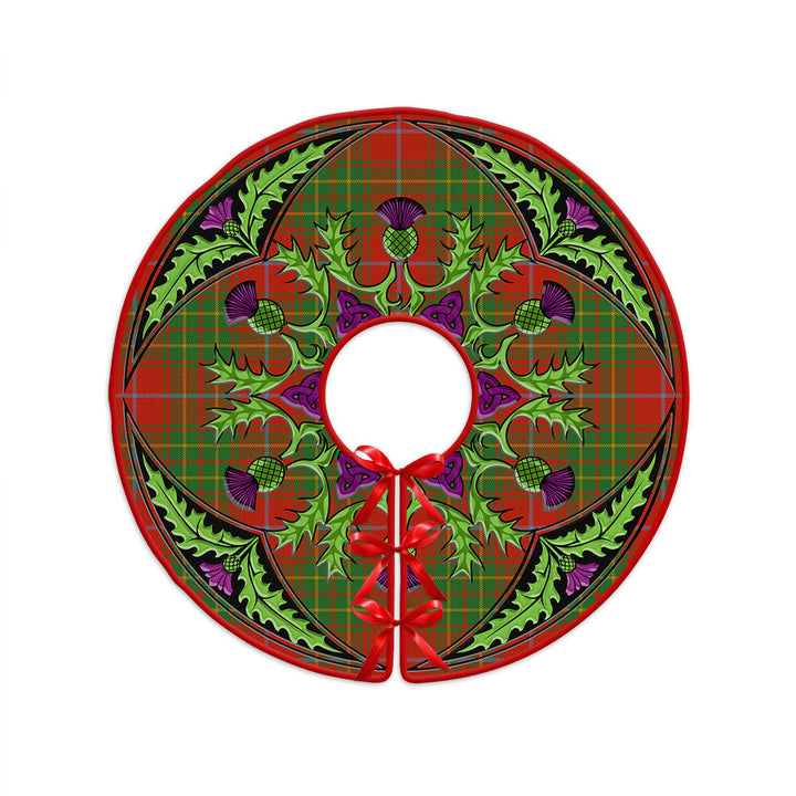 Burnett Ancient Clan Badge Tartan Christmas Tree Skirt Scottish Thistle Design