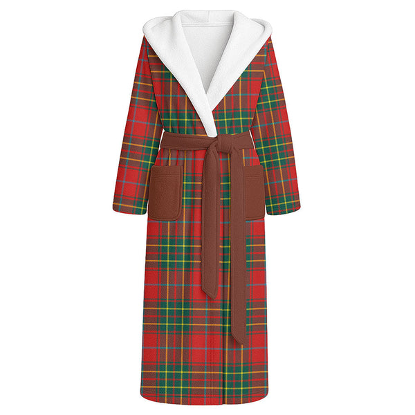 Burnett Modern Clan Badge Tartan Flannel Hooded Bathrobe