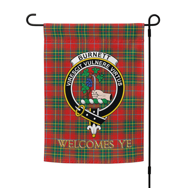 Burnett Modern Clan Badge Tartan Garden Flag