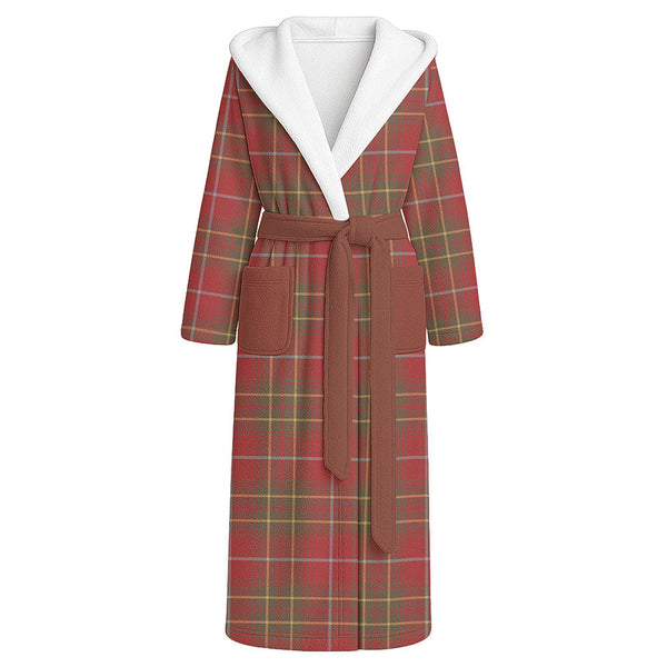 Burnett Weathered Clan Badge Tartan Flannel Hooded Bathrobe
