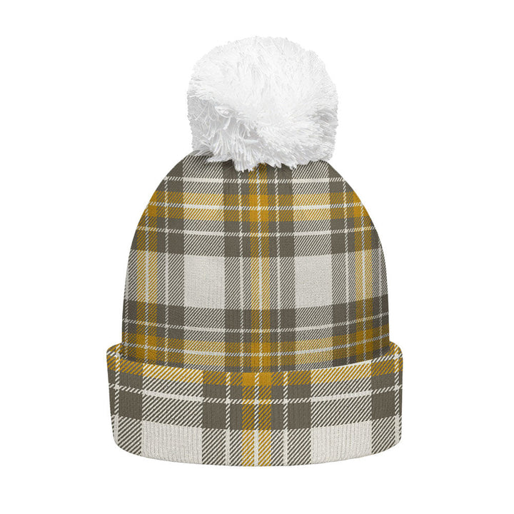 Burns Ancient Clan Badge Tartan Bobble Beanie Hat