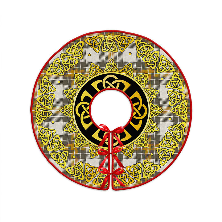 Burns Ancient Clan Badge Tartan Christmas Tree Skirt Golden Celtic Heritage
