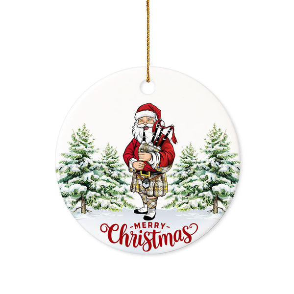 Burns Ancient Tartan Ceramic Ornament Santa