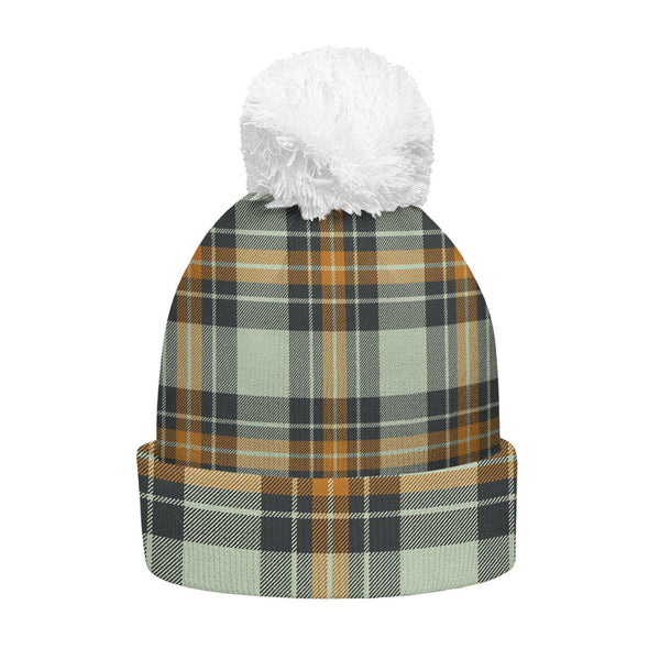 Burns Modern Clan Badge Tartan Bobble Beanie Hat
