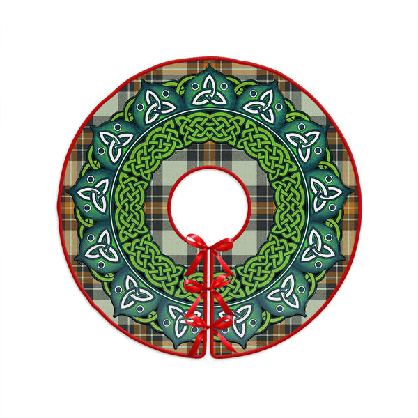 Burns Modern Clan Badge Tartan Christmas Tree Skirt Heritage Holiday Decor