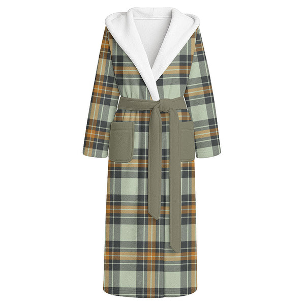 Burns Modern Clan Badge Tartan Flannel Hooded Bathrobe
