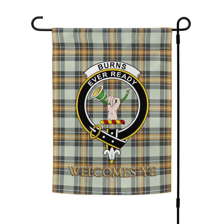 Burns Modern Clan Badge Tartan Garden Flag