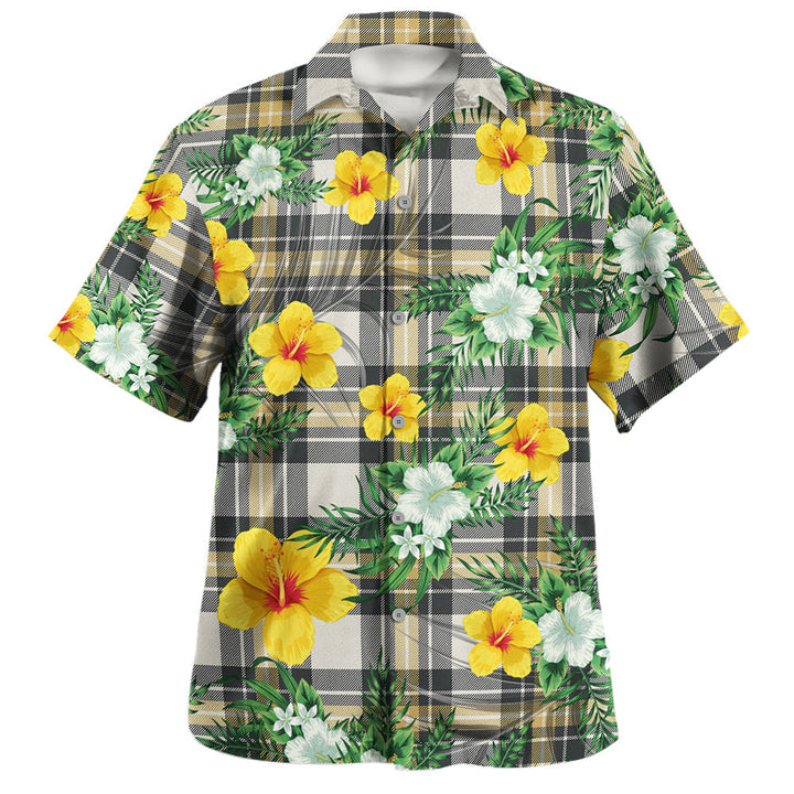 Burns Weathered Clan Badge Tartan Hawaiian Shirt Summer Vibes Style