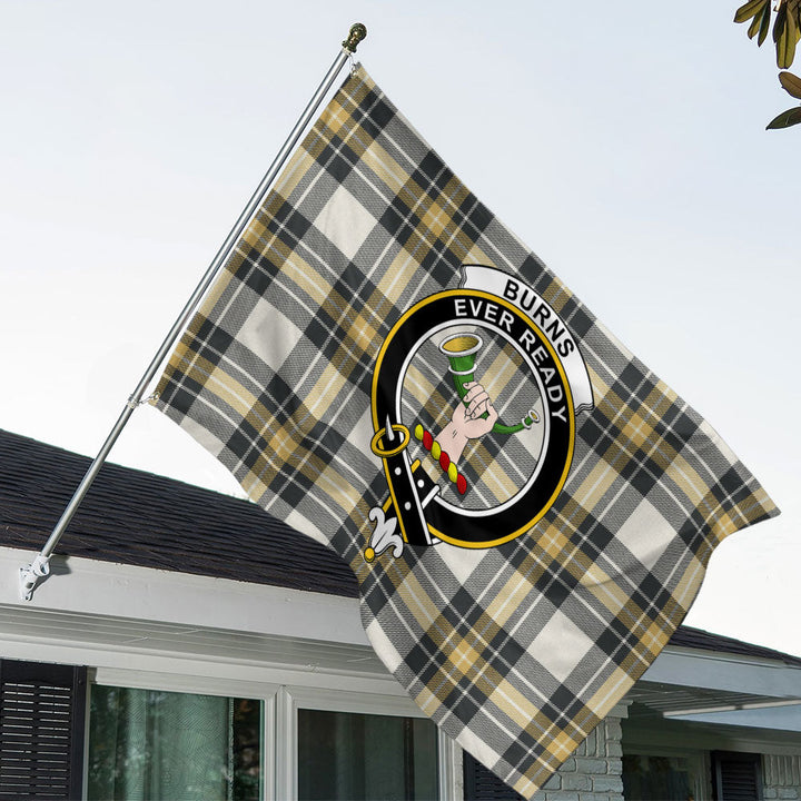 Burns Weathered Clan Badge Tartan House Flag
