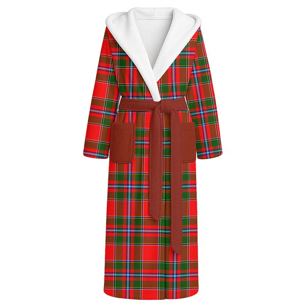 Butter Clan Badge Tartan Flannel Hooded Bathrobe