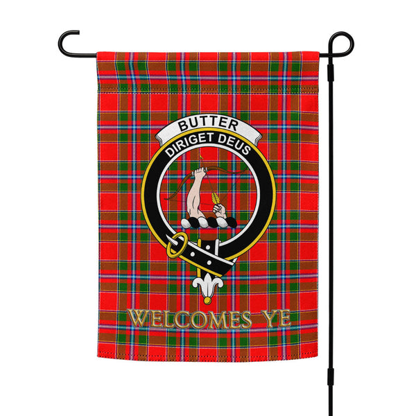 Butter Clan Badge Tartan Garden Flag