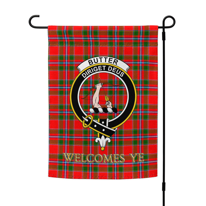 Butter Clan Badge Tartan Garden Flag