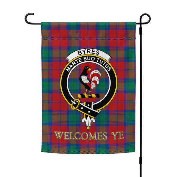 Byres Clan Badge Tartan Garden Flag