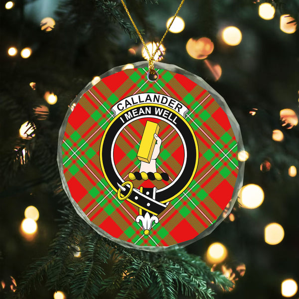 Callander Clan Badge Tartan Glass Ornament