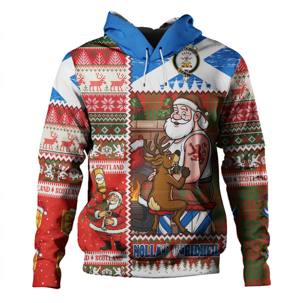 Cameron Ancient Clan Badge Tartan Hoodie Scottish Santa Tattoo Christmas Comic Patchwork Style