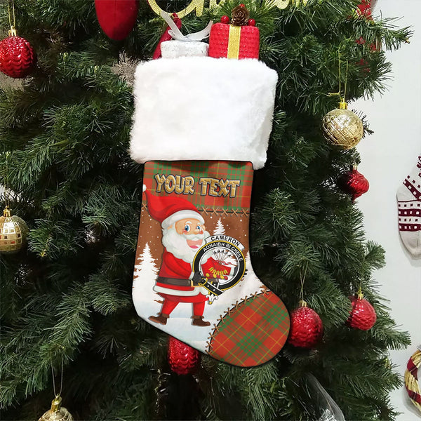 Cameron Ancient Clan Badge Tartan Christmas Stocking Holiday Blessings Merry Christmas Joy