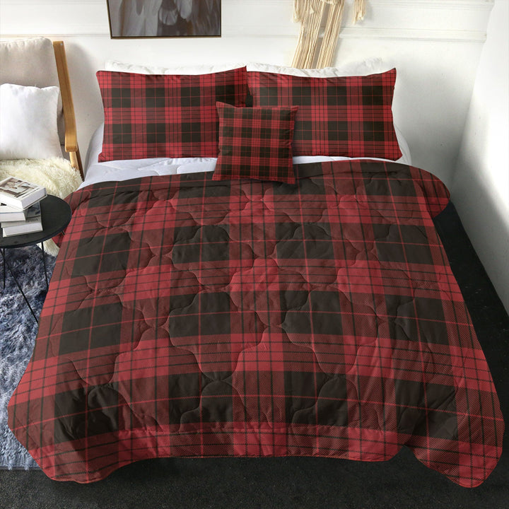 Cameron Black - Red Weathered Tartan Comforter