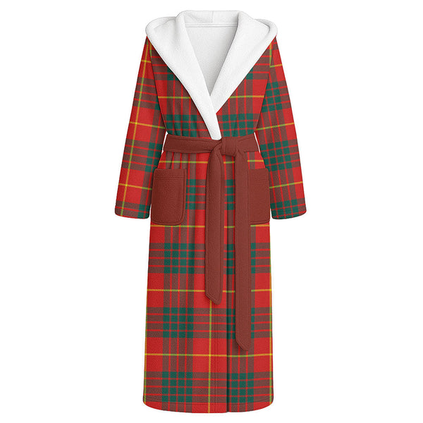 Cameron Modern 2 Clan Badge Tartan Flannel Hooded Bathrobe
