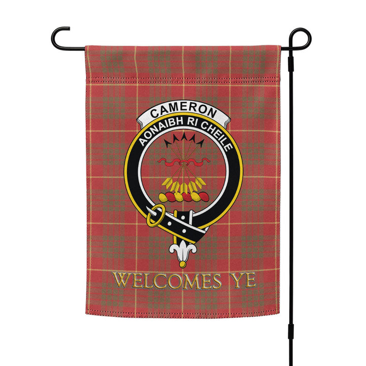 Cameron Weathered 2 Clan Badge Tartan Garden Flag