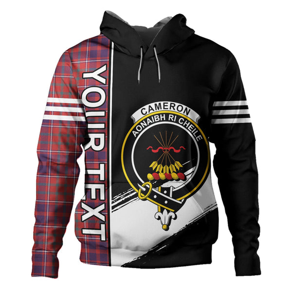 Cameron of Locheil Weathered 2 Clan Badge Tartan Hoodie Quarter Style Personalized