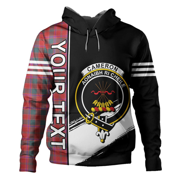 Cameron of Lochiel #2 Weathered 2 Clan Badge Tartan Hoodie Quarter Style Personalized