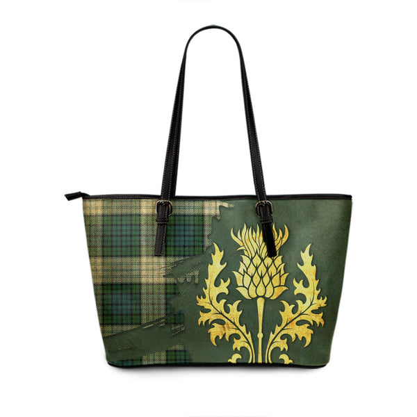 Campbell 42nd Dress Ancient Tartan Leather Tote Bag Thistle Oldest Style