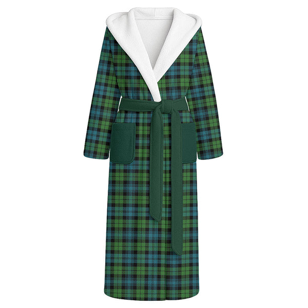 Campbell Ancient 2 Clan Badge Tartan Flannel Hooded Bathrobe