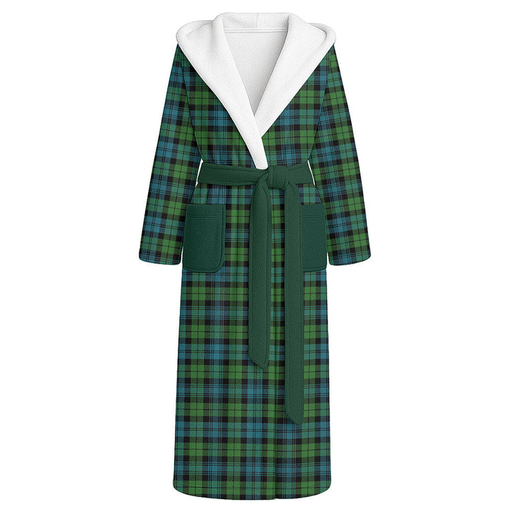 Campbell Ancient 2 Clan Badge Tartan Flannel Hooded Bathrobe