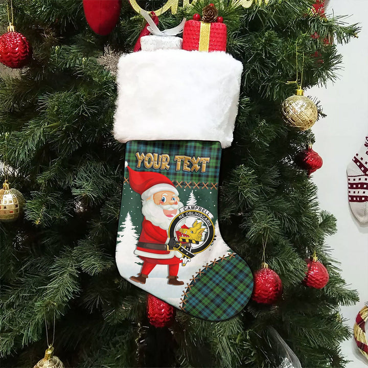 Campbell Ancient 2 Clan Badge Tartan Christmas Stocking Holiday Blessings Merry Christmas Joy