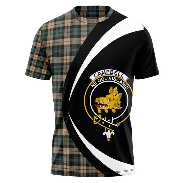 Campbell Weathered 2 Clan Badge Tartan T-Shirt Circle Style Personalized