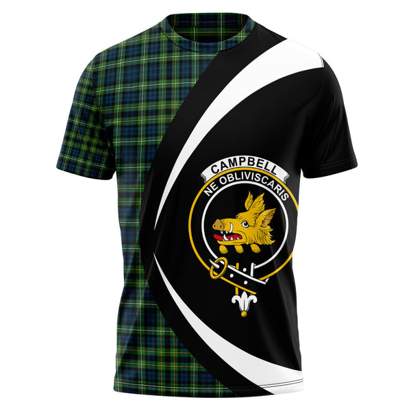 Campbell of Argyll 1815 Modern 2 Clan Badge Tartan T-Shirt Circle Style Personalized