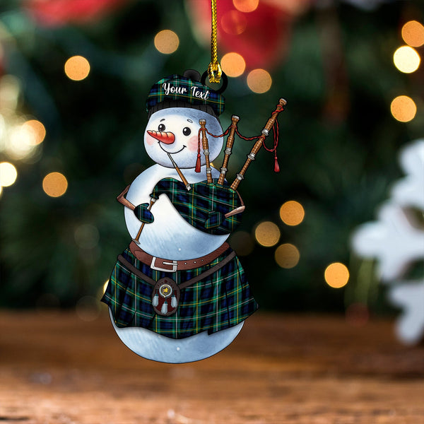 Campbell of Argyll Modern 2 Clan Badge Tartan Wood Acrylic Ornament Snowman Bagpipe Personalized